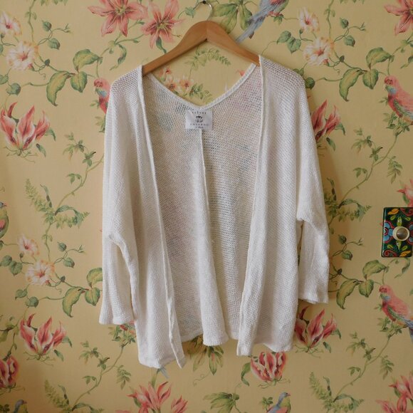 🦔🐾 Anthropologie St Barth Oversized Slouchy Breezy White Cardi🦔🐾 - Picture 4 of 15